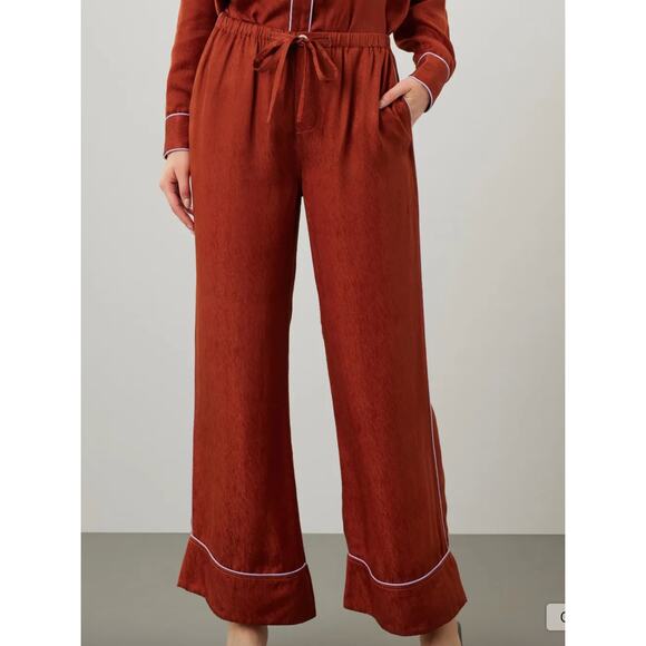 Untitled In Motion Pants Womens XX Large Orange Pink Piped Satin Wide Leg - Picture 4 of 12